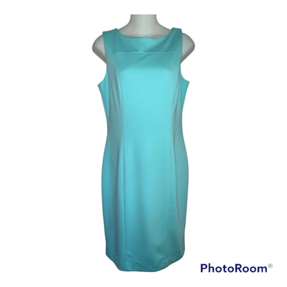 NWOT BANANA REPUBLIC MINT AQUA PONTE KNIT SHEATH DRESS SIZE 6